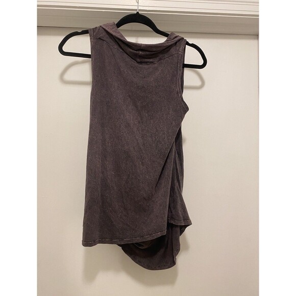 HEYNE BOGUT Sleeveless Top Womens Medium Cowl Neck Hand Dyed Hand Printed Purple - Picture 3 of 8